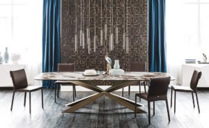 Spyder Keramik table design haut de gamme en acier en X signée Cattelan Italia, alliance parfaite entre élégance et robustesse. Disponible chez D-Style Interior.