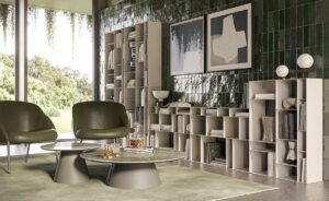 Bibliothèque design haut de gamme Latitude Cattelan Italia, bibliothèque modulable métallique avec module 70x26x100 cm, disponible chez D-Style Interior.
