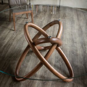 Carioca – Table design contemporain en verre et bois Cattelan Italia disponible chez D-Style Interior