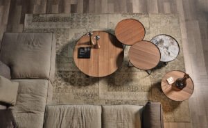 Table basse design haut de gamme Billy Wood par Cattelan Italia, plateau bois massif avec structure métallique, disponible chez D-Style Interior.
