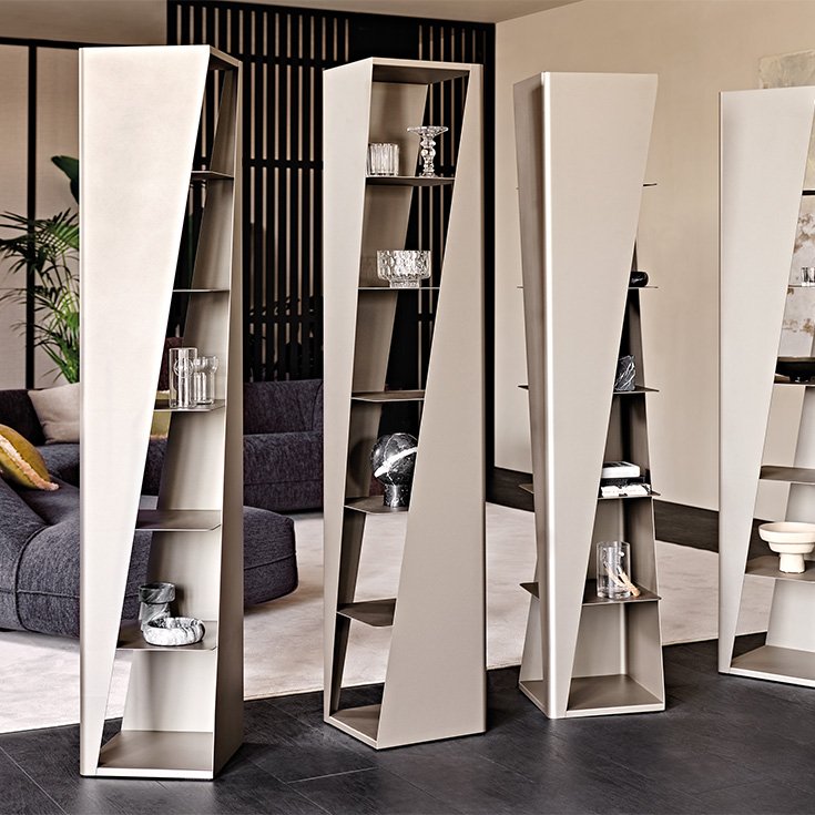 Bibliothèque design haut de gamme Rocket Cattelan Italia par Ono Design, bibliothèque modulable en acier laqué, disponible chez D-Style Interior.
