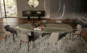 Senator Keramik de Cattelan Italia allie puissance sculpturale et élégance minérale dans une table design d’exception. Disponible chez D-Style Interior.