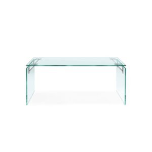 Bright Bureau en verre design haut de gamme FIAM Italia par Valerio Cometti, structure soudée en verre trempé 15 mm, design contemporain, disponible chez D-Style Interior