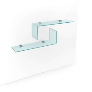 Rialto L mensole | Étagères design FIAM Italia en verre cintré 10 mm avec supports en métal chromé, disponibles chez D-Style Interior