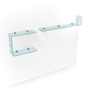 Rialto L mensole | Étagères design FIAM Italia en verre cintré 10 mm avec supports en métal chromé, disponibles chez D-Style Interior