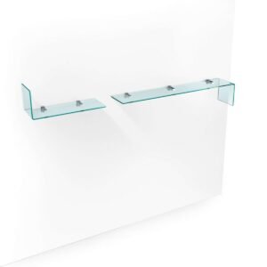 Rialto L mensole | Étagères design FIAM Italia en verre cintré 10 mm avec supports en métal chromé, disponibles chez D-Style Interior