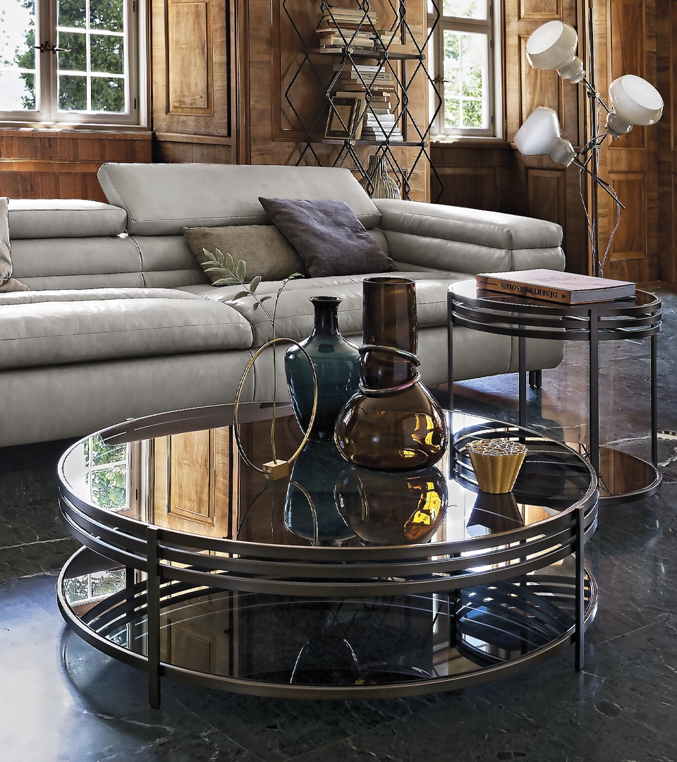 Ula – Table basse design en verre fumé Arketipo