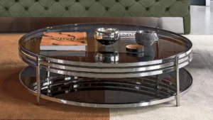 Ula – Table basse design en verre fumé Arketipo