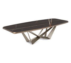 Skorpio Keramik Premium de Cattelan Italia marie acier sculptural et céramique raffinée pour une table au design italien d’exception. Disponible chez D-Style Interior.