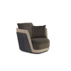 Richmond | Fauteuil de bureau design Bentley Home en bois plaqué ou cuir/tissu, coussins plumes et polyuréthane, confort haut de gamme, disponible chez D-Style Interior