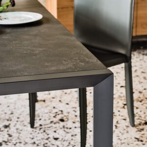 Pedro Drive table extensible design haut de gamme en acier laqué et bois laminé, alliant élégance italienne et fonctionnalité contemporaine. Disponible chez D-Style Interior.