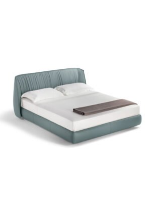 Archibald Lit design haut de gamme en cuir Pelle Frau® par Poltrona Frau, tête de lit rembourrée et design italien raffiné, disponible chez D-Style Interior