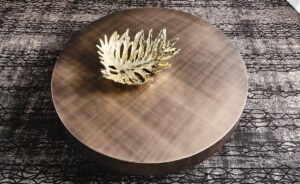 Table basse design haut de gamme Arena par Cattelan Italia, finition brossée main avec plateaux verre pivotants, disponible chez D-Style Interior.