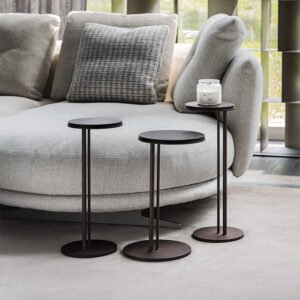 Table basse design haut de gamme Sting Wood Cattelan Italia, plateau en bois noble sur base acier embouti, disponible chez D-Style Interior.