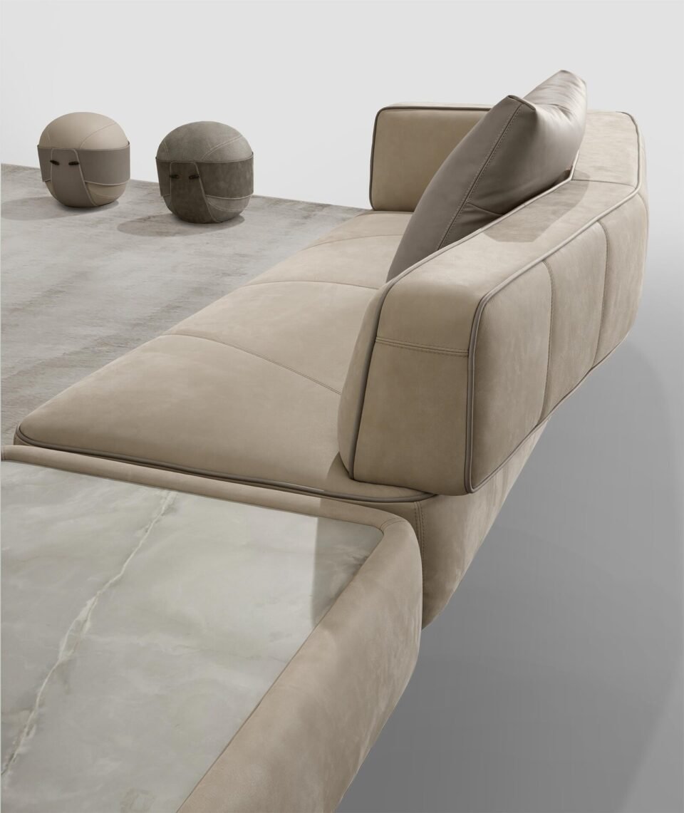 Morgan canapé modulable haut de gamme par Gamma Arredamenti, alliant confort, modularité et design raffiné. Disponible chez D-Style Interior.
