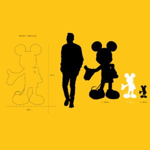 Mickey Welcome Art Collection Medium, sculpture design haut de gamme Leblon Delienne, création contemporaine inspirée de Piet Mondrian. Disponible chez D-Style Interior.