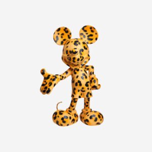 Mickey Welcome Léopard Medium, Sculpture design haut de gamme Leblon Delienne, résine peinte à la main, audacieuse et ludique, disponible chez D-Style Interior