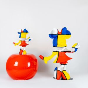 Minnie Welcome Art Collection Medium, sculpture design haut de gamme Leblon Delienne, création contemporaine inspirée de Piet Mondrian. Disponible chez D-Style Interior.