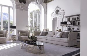 Este table basse design haut de gamme avec base métallique découpée au laser et plateau en marbre. Disponible chez D-Style Interior.
