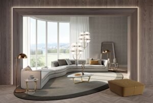 Borromeo canapé design haut de gamme par Vittoria Frigerio au style classique et raffiné, avec matelassage artisanal et structure modulaire élégante. Disponible chez D-Style Interior.