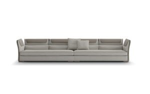 Clivio canapé design haut de gamme par Vittoria Frigerio au style contemporain et raffiné, avec détails dorés et finitions artisanales d’exception. Disponible chez D-Style Interior.