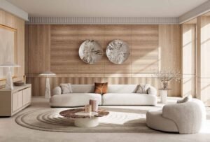 Monaco fauteuil de Vittoria Frigerio, un design italien contemporain aux lignes courbes et confort enveloppant. Disponible chez D-Style Interior.
