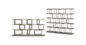 Griffi Bibliothèque modulable en bois et métal par Vittoria Frigerio, au design contemporain et entièrement personnalisable. Disponible chez D-Style Interior.