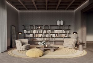 Griffi Bibliothèque modulable en bois et métal par Vittoria Frigerio, au design contemporain et entièrement personnalisable. Disponible chez D-Style Interior.