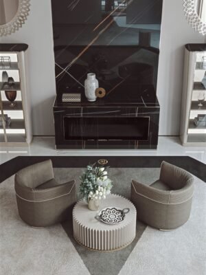 Diana fauteuil de Vittoria Frigerio, au design classique et élégant avec broderie et zip décoratif. Disponible chez D-Style Interior.