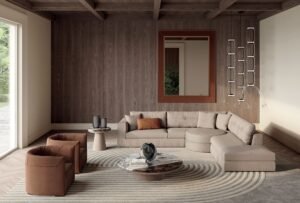 Alvi miroir design haut de gamme par Vittoria Frigerio, en verre bronze avec cadre raffiné en version laquée ou cuir. Disponible chez D-Style Interior.