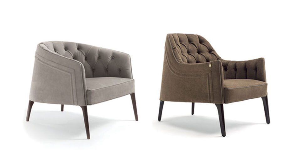 Poggi Capitonné Bergère fauteuil design haut de gamme – Vittoria Frigerio