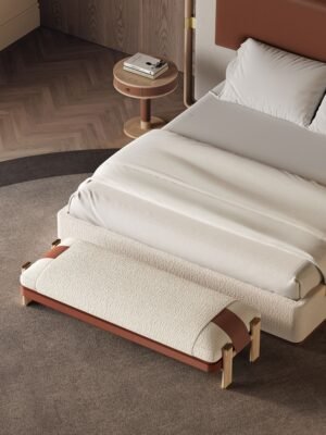 Brera Banc haut de gamme par Vittoria Frigerio, structure en frêne massif, assise en tissu ou cuir, finitions raffinées et options matelassées. Disponible chez D-Style Interior.