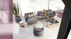 Philly canapé design haut de gamme en cuir par Gamma Arredamenti, alliance parfaite entre artisanat italien et élégance contemporaine. Disponible chez D-Style Interior.