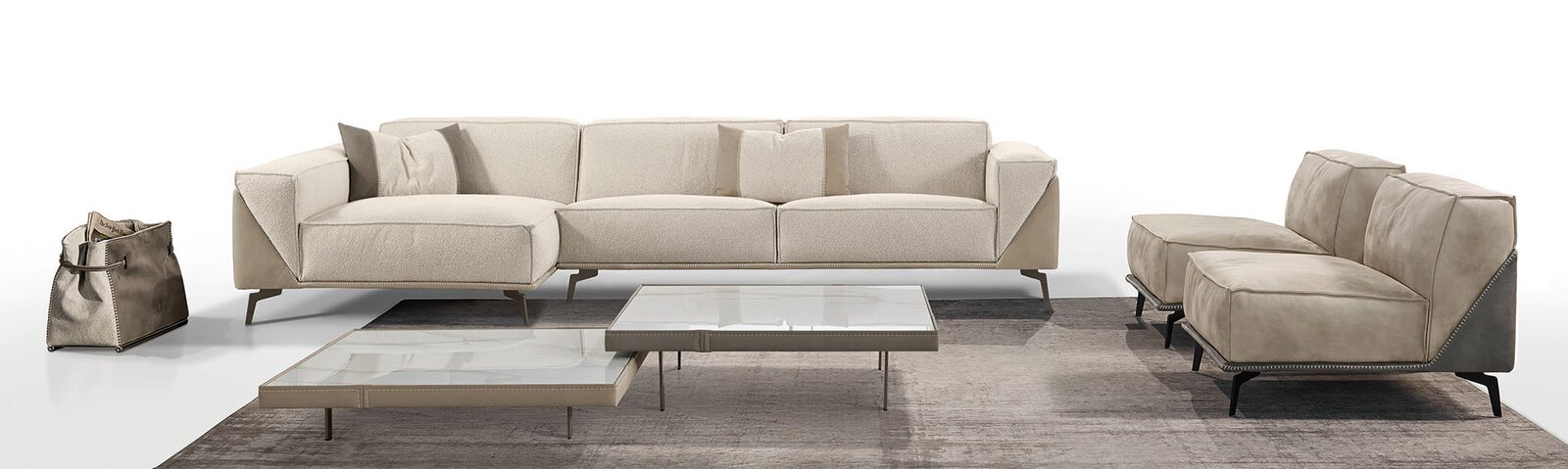 Edwin canapé design haut de gamme par Gamma Arredamenti. Lignes géométriques, confort luxueux et finitions artisanales. Disponible chez D-Style Interior.