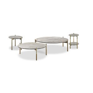 Cruise – table basse design en métal et cuir – Gamma Arredamenti
