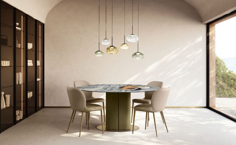 Medea, une chaise design en cuir signée Gamma Arredamenti. Élégante, confortable et moderne, disponible chez D-Style Interior.