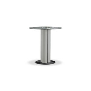 Milos table basse de Gamma Arredamenti associe cuir, marbre, céramique ou verre dans un design raffiné. Disponible chez D-Style Interior.