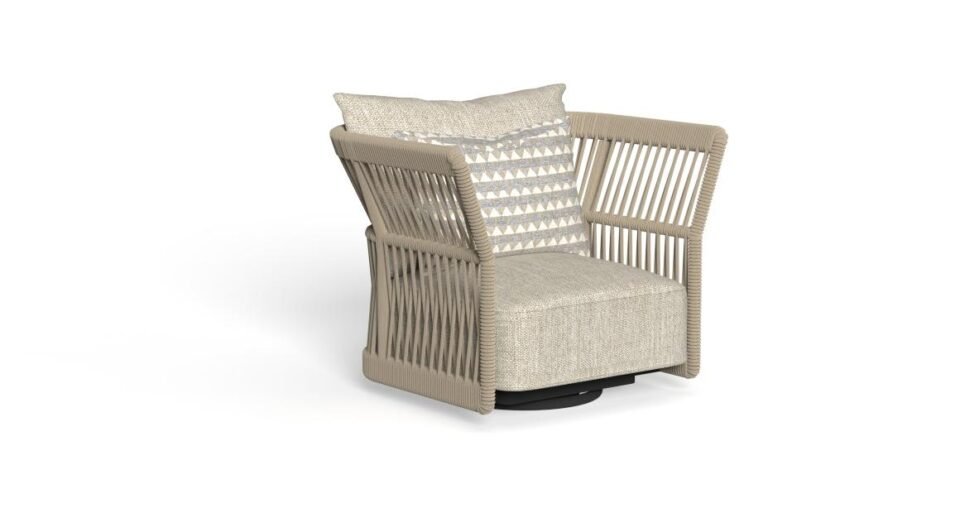 Cliff Fauteuil lounge pivotant en corde